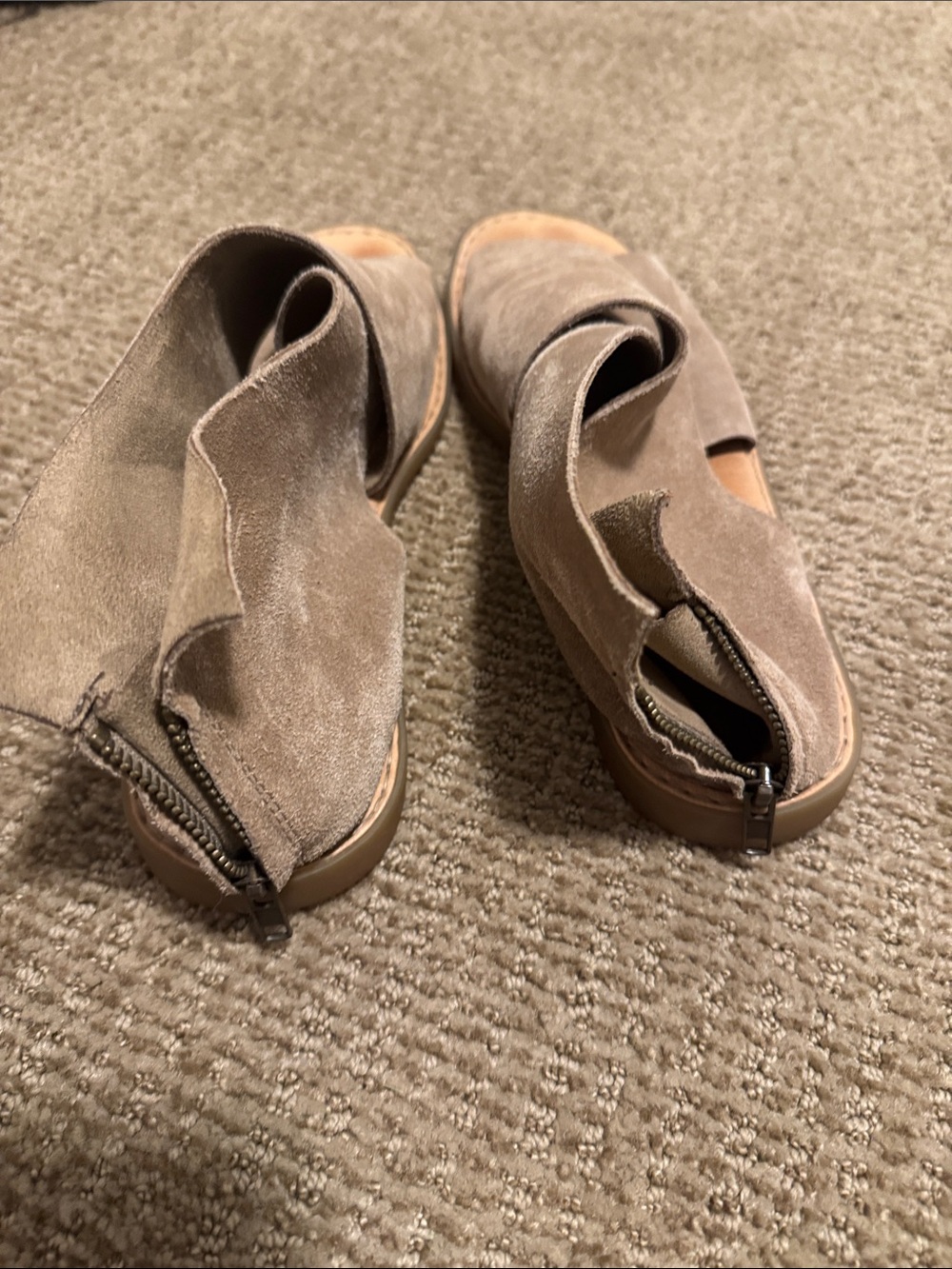 Born Taupe Suede Wrap-Front Sandals - Picture 2 of 3